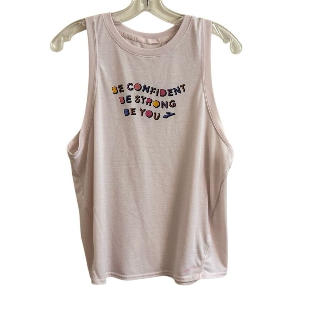 Brooks Pink Running Tank Top Be Confident Be Strong Be You Size XL